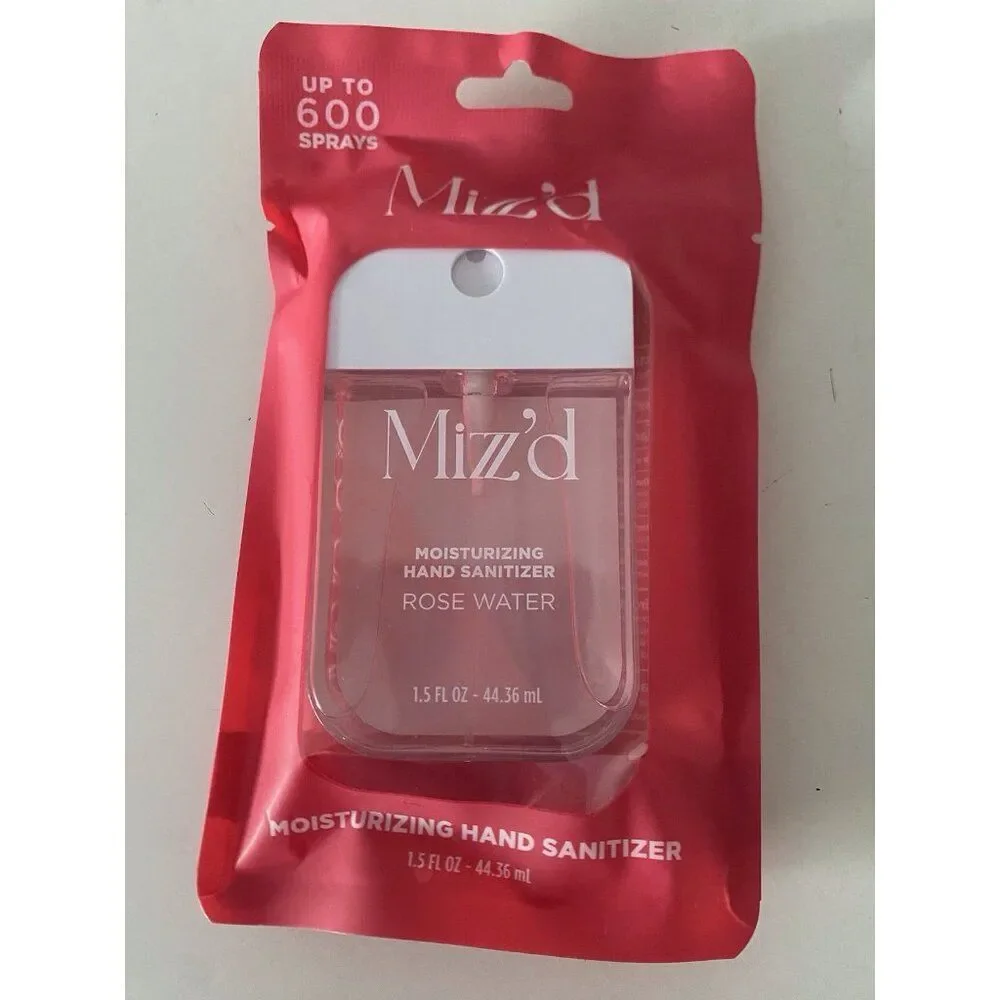 Mizzz’d‎ Scented Hand Sanitizer Spray 1.5 Fl Oz Rose Water Moisturizing NEW